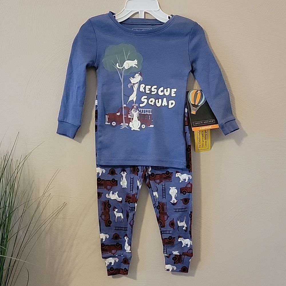 JARVIS ARCHER 2-PIECE "RESCUE SQUAD" PAJAMAS, SIZE 18 MONTHS - NEW!